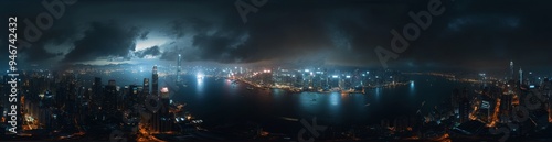 Wallpaper Mural Drone photo of Hong Kong's developed metropolitan city with skyscrapers. Torontodigital.ca