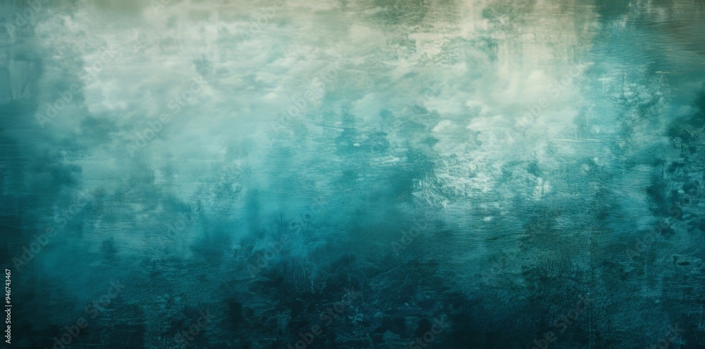 Stylish horror movie poster design with green blue clouds, grunge smoke texture, and black haunted background