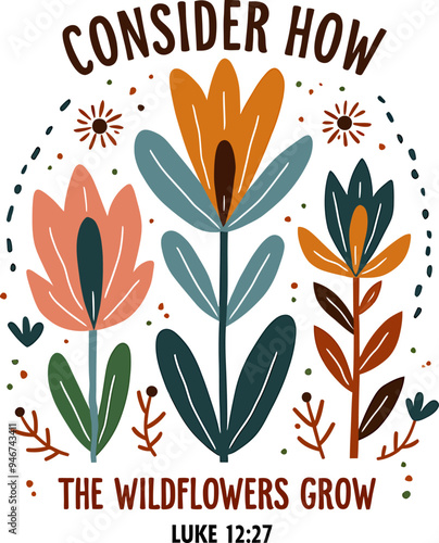 Christian Boho Abstract Flowers SVG PNG