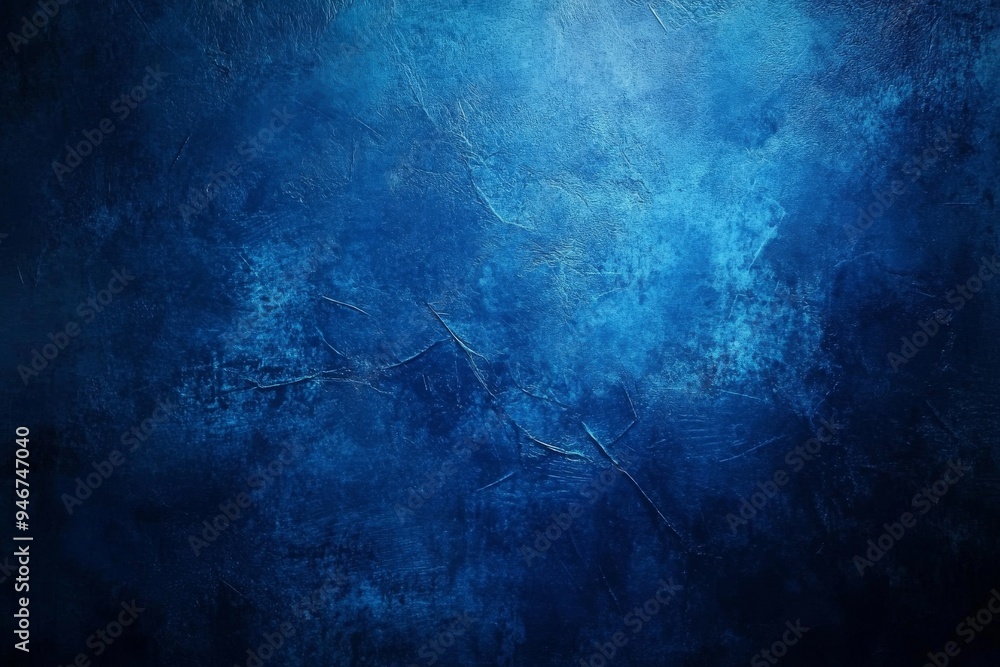 Naklejka premium A grungy stone background texture with a radial gradient and copy space in blue