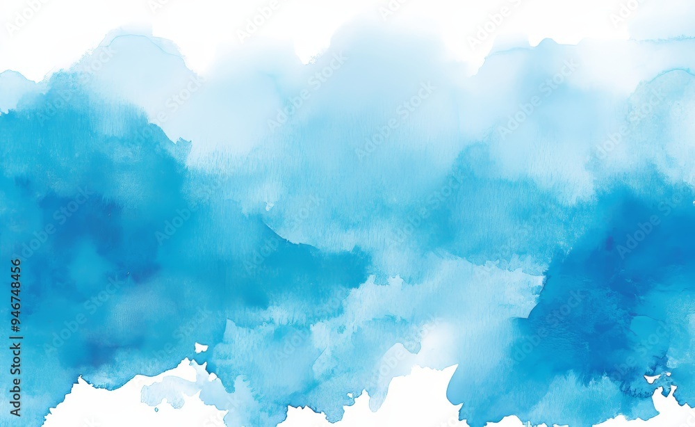 An abstract blob design on a blue watercolor background, light blue wash with blotches of watercolor paint, lightweight grainy paper texture, and a textured grainy background texture An abstract blob design on a blue watercolor background, light blue wash with blotches of watercolor paint, lightweight grainy paper texture, and a textured grainy background texture