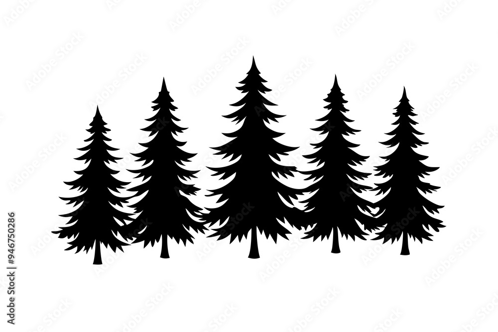 Fototapeta premium set of christmas trees