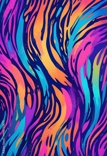 Animal Pattern Safari Jungle Wild Print Background Colorful Graphic Design