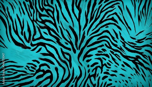 Turquoise Animal Pattern Safari Jungle Wild Print Background Colorful Graphic Design