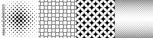 Monochrome geometrical pattern collection