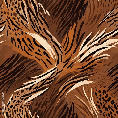 Animal Pattern Safari Jungle Wild Print Background Colorful Graphic Design