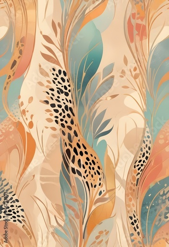 Animal Pattern Safari Jungle Wild Print Background Colorful Graphic Design