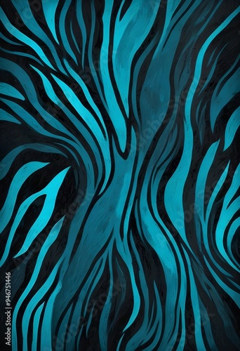 Turquoise Animal Pattern Safari Jungle Wild Print Background Colorful Graphic Design