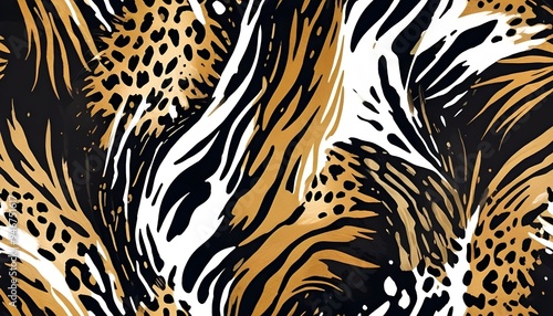 Animal Pattern Safari Jungle Wild Print Background Colorful Graphic Design