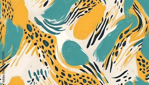 Animal Pattern Safari Jungle Wild Print Background Colorful Graphic Design