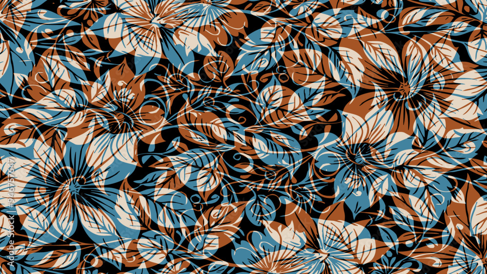 Fototapeta premium Botanical background. Abstract plant shapes. Minimalist illustration for printing on wall decorations.