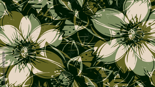 Botanical background. Abstract plant shapes. Minimalist illustration for printing on wall decorations.