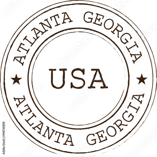 Atlanta Georgia USA Rubber postal stamp