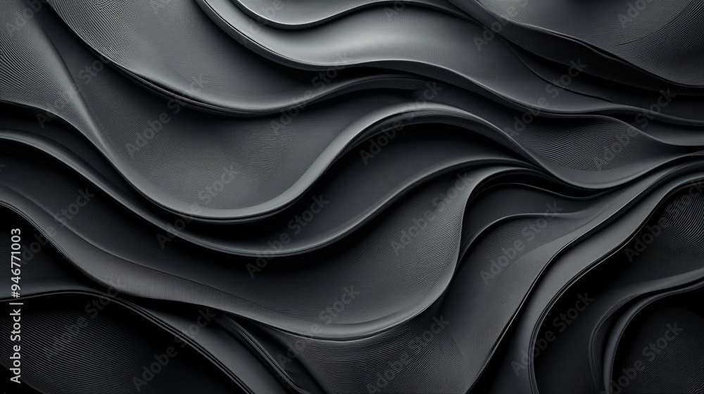 Fototapeta premium Abstract Black Wave Pattern Background.