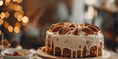 Wallpaper Mural Carrot Cake with Pecan and Cream Topping Pecan Cake for Serving Torontodigital.ca