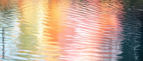 Abstract Water Surface with Colorful Reflections