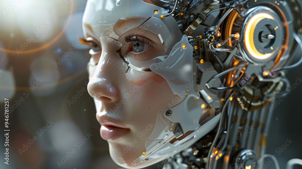 Advanced Android Head with Cybernetic Enhancements Advanced Android Head with Cybernetic Enhancements