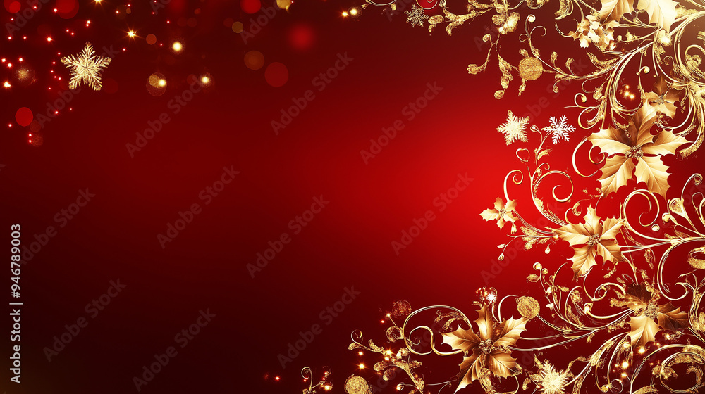Creative christmas frame on red background. Xmas and New Year holiday, banner, postcard, invitation, celebration Creative christmas frame on red background. Xmas and New Year holiday, banner, postcard, invitation, celebration