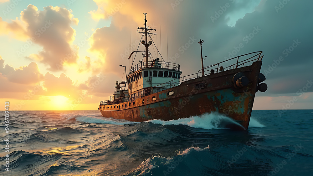 Obraz premium old fishing boat