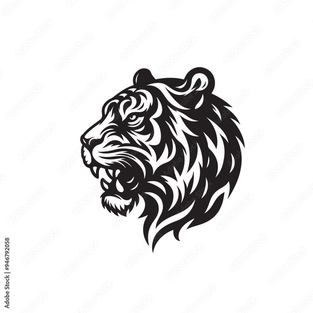 Tiger Head Silhouette Tiger Head Silhouette