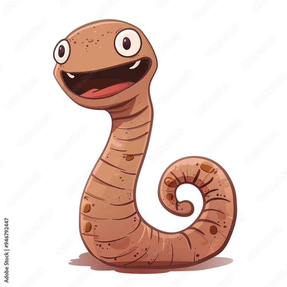 Fototapeta premium Earthworm Pride emotion fantasy animal cartoon isolated whitebackground