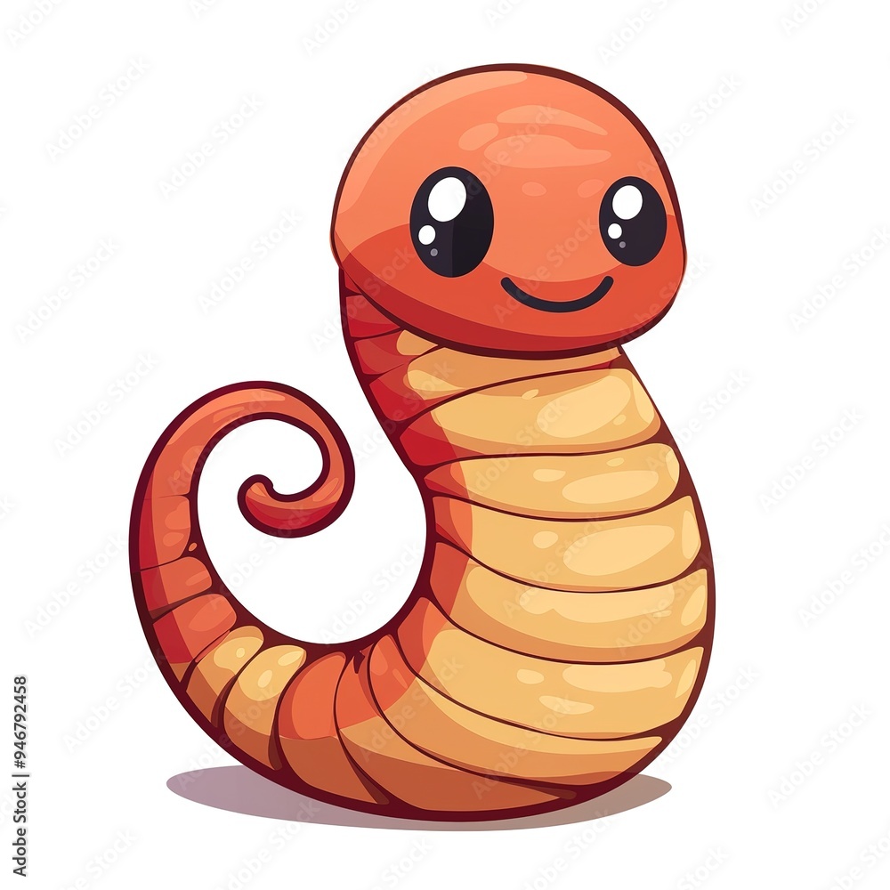 Fototapeta premium Earthworm Pride emotion fantasy animal cartoon isolated whitebackground