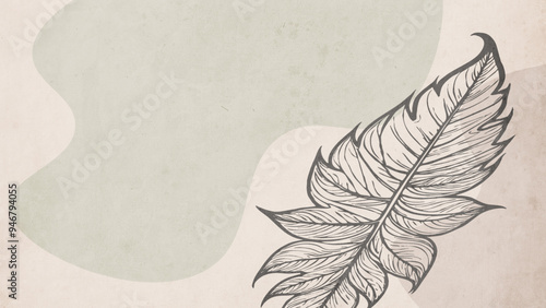 Botanical background. Abstract plant shapes. Minimalist illustration for printing on wall decorations.