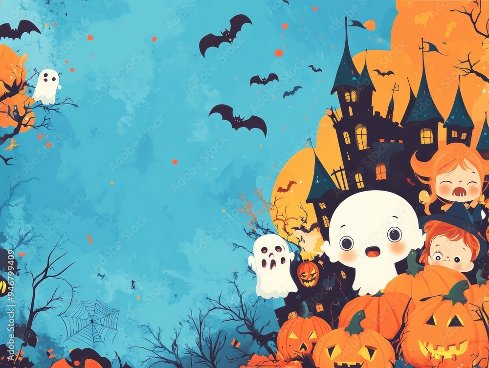 Fototapeta premium Free Halloween concept background wallpaper poster with copy space