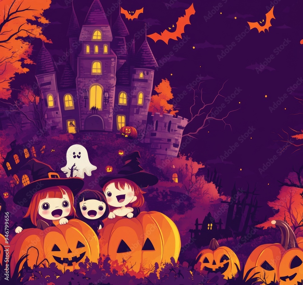 Fototapeta premium Free Halloween concept background wallpaper poster with copy space
