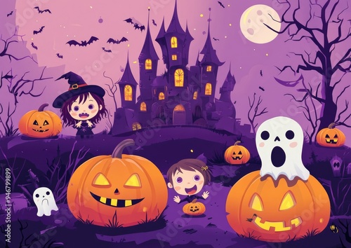 Free Halloween concept background wallpaper poster with copy space