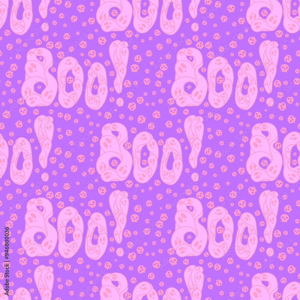 Halloween ghost seamless cartoon pattern for wrapping paper and fabrics Halloween ghost seamless cartoon pattern for wrapping paper and fabrics