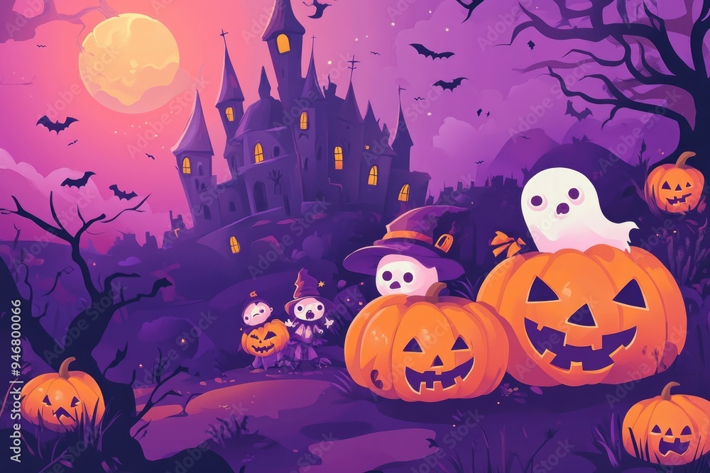 Fototapeta premium Free Halloween concept background wallpaper poster with copy space