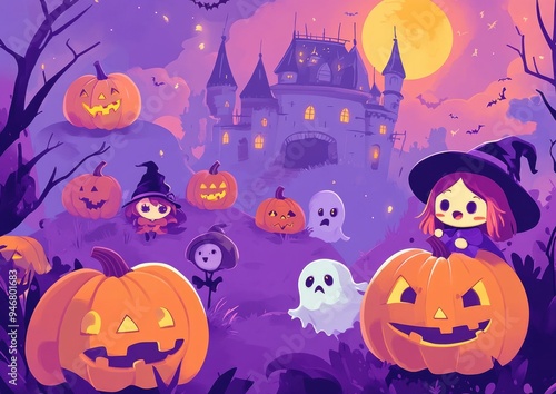 Free Halloween concept background wallpaper poster with copy space