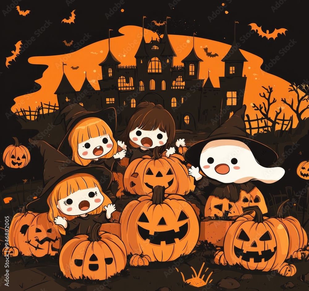 Fototapeta premium Free Halloween concept background wallpaper poster with copy space
