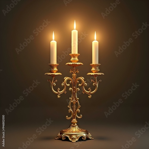 Ornate golden candle holder