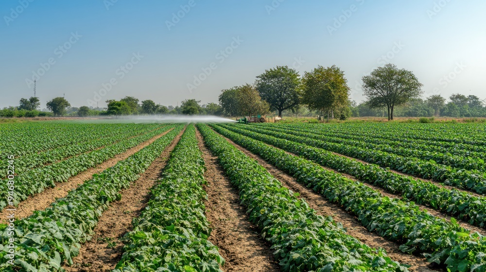 Irrigation System in a Green Field Irrigation System in a Green Field