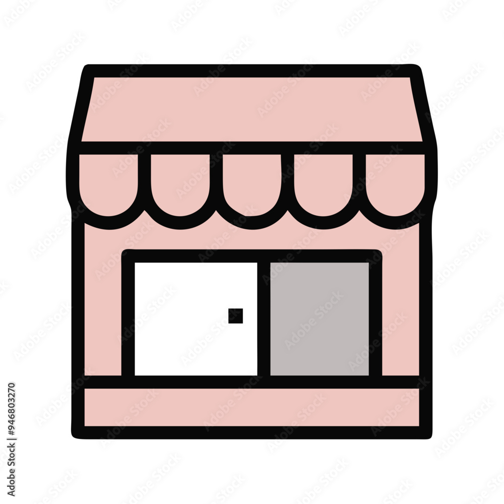 Storefront Icon: A small storefront or shop icon with a window display, suitable for representing physical store locations in a shopping app, online store icon Storefront Icon: A small storefront or shop icon with a window display, suitable for representing physical store locations in a shopping app, online store icon
