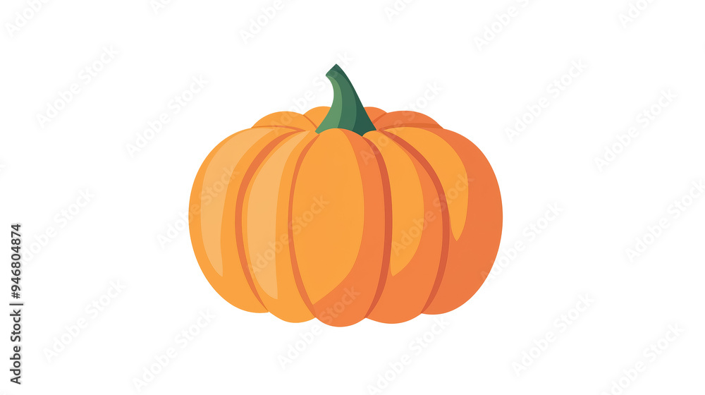 A flat illustration of a paper pumpkin, designed in a simple, minimalist style, isolated on a transparent background A flat illustration of a paper pumpkin, designed in a simple, minimalist style, isolated on a transparent background