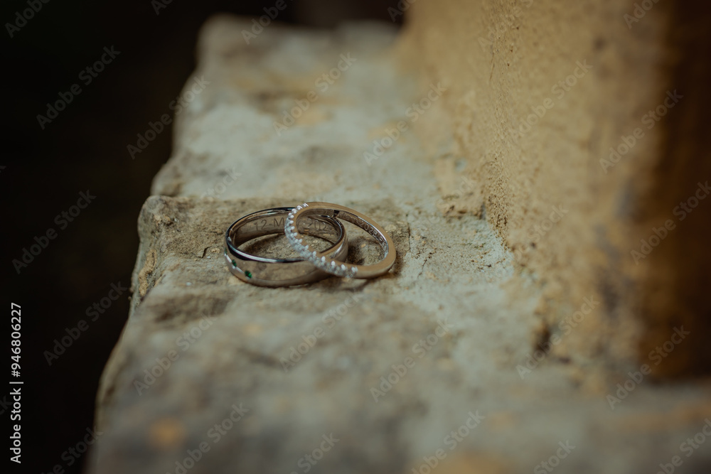 rings on a wooden background rings on a wooden background