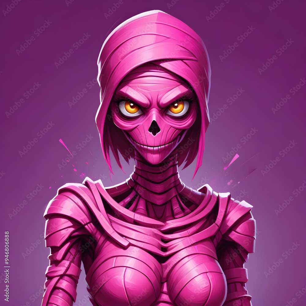 Pink Mummy Portrait Painting Beautiful Agypt Fantasy Character Background Graphic Banner Design Pink Mummy Portrait Painting Beautiful Agypt Fantasy Character Background Graphic Banner Design