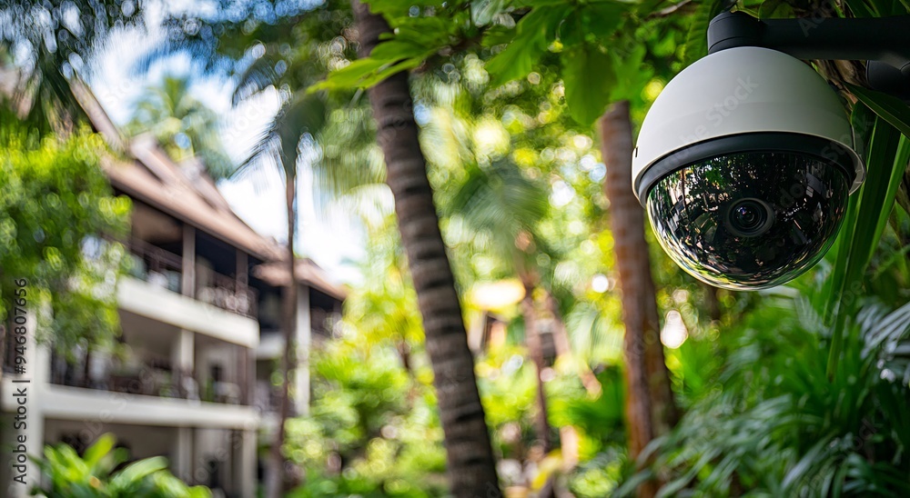 Modern Security Camera Monitoring Residential Area Modern Security Camera Monitoring Residential Area
