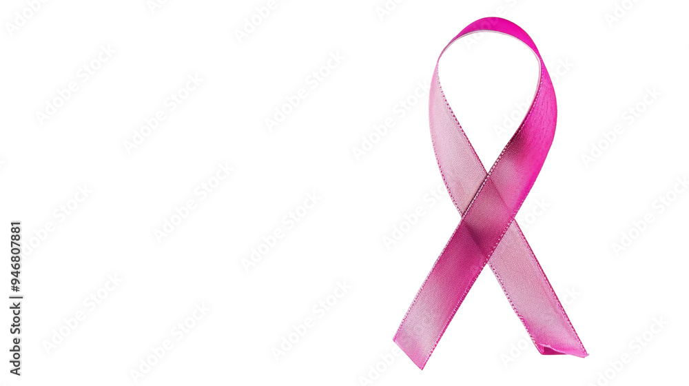 Breast cancer awareness, pink ribbon isolated on white background Breast cancer awareness, pink ribbon isolated on white background