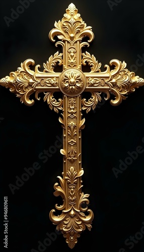 Ornate golden Christian cross