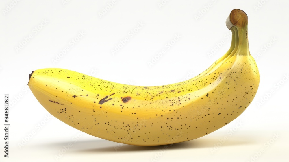Banana closeup with a white background generative ai Banana closeup with a white background generative ai