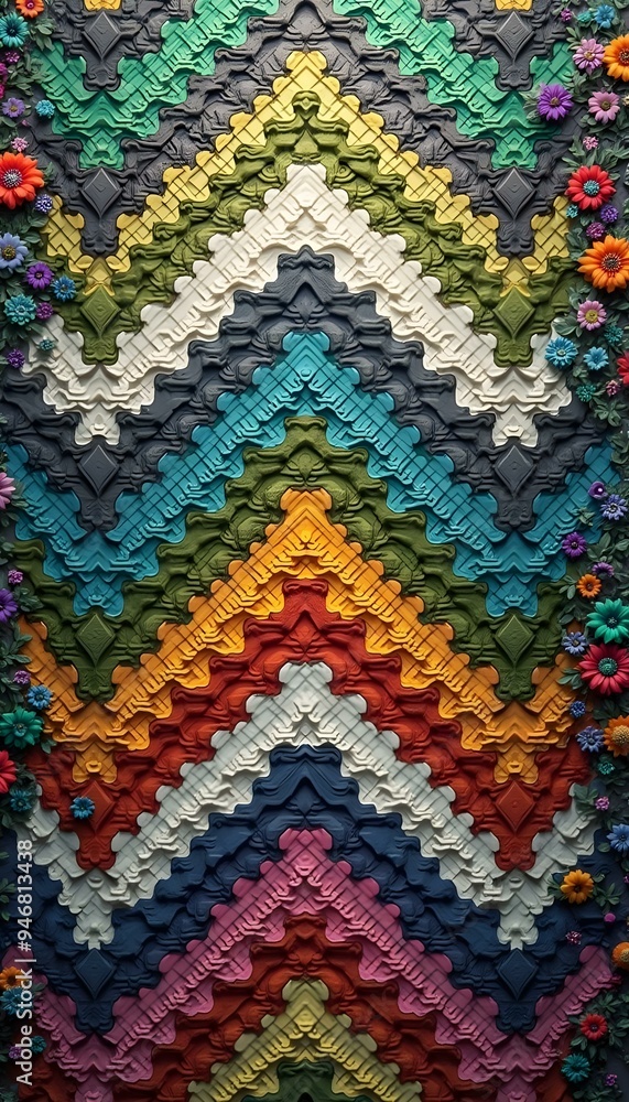 Colorful zigzag pattern with texture shades Colorful zigzag pattern with texture shades