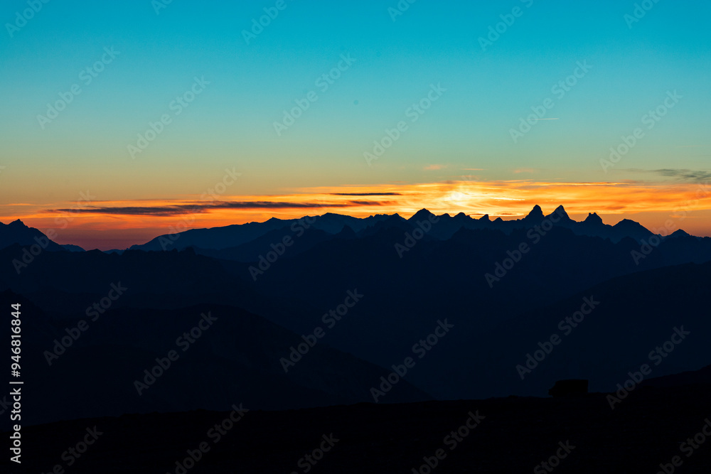 Fototapeta premium Sunset Over Mountains