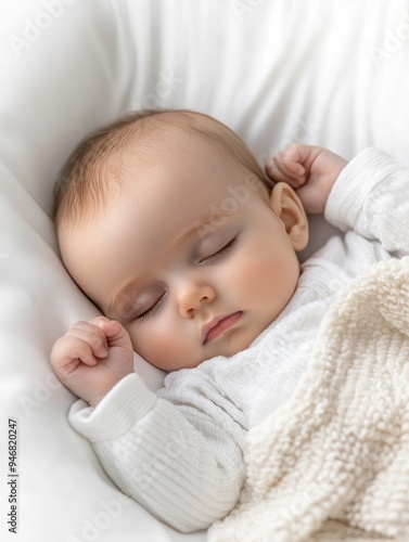 a newborn baby, isolated on white background