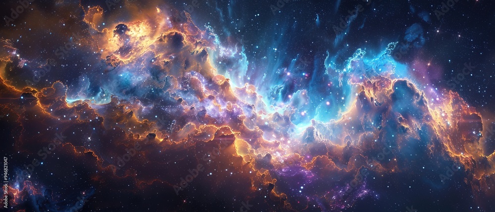 Nebula Milkyway and galaxies in space 3D Nebula Milkyway and galaxies in space 3D