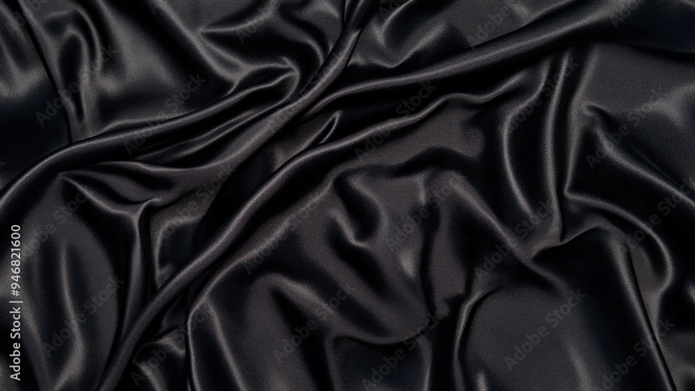 Elegant Black Silk: Luxurious Fabric Texture Elegant Black Silk: Luxurious Fabric Texture