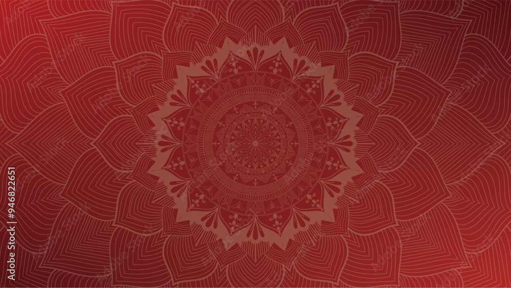Round mandala on dreamy peach fuzz gradient background. Translucent mesh pattern in the form of a mandala. Mandala with floral patterns. Gradient Round mandala on dreamy peach fuzz gradient background. Translucent mesh pattern in the form of a mandala. Mandala with floral patterns. Gradient